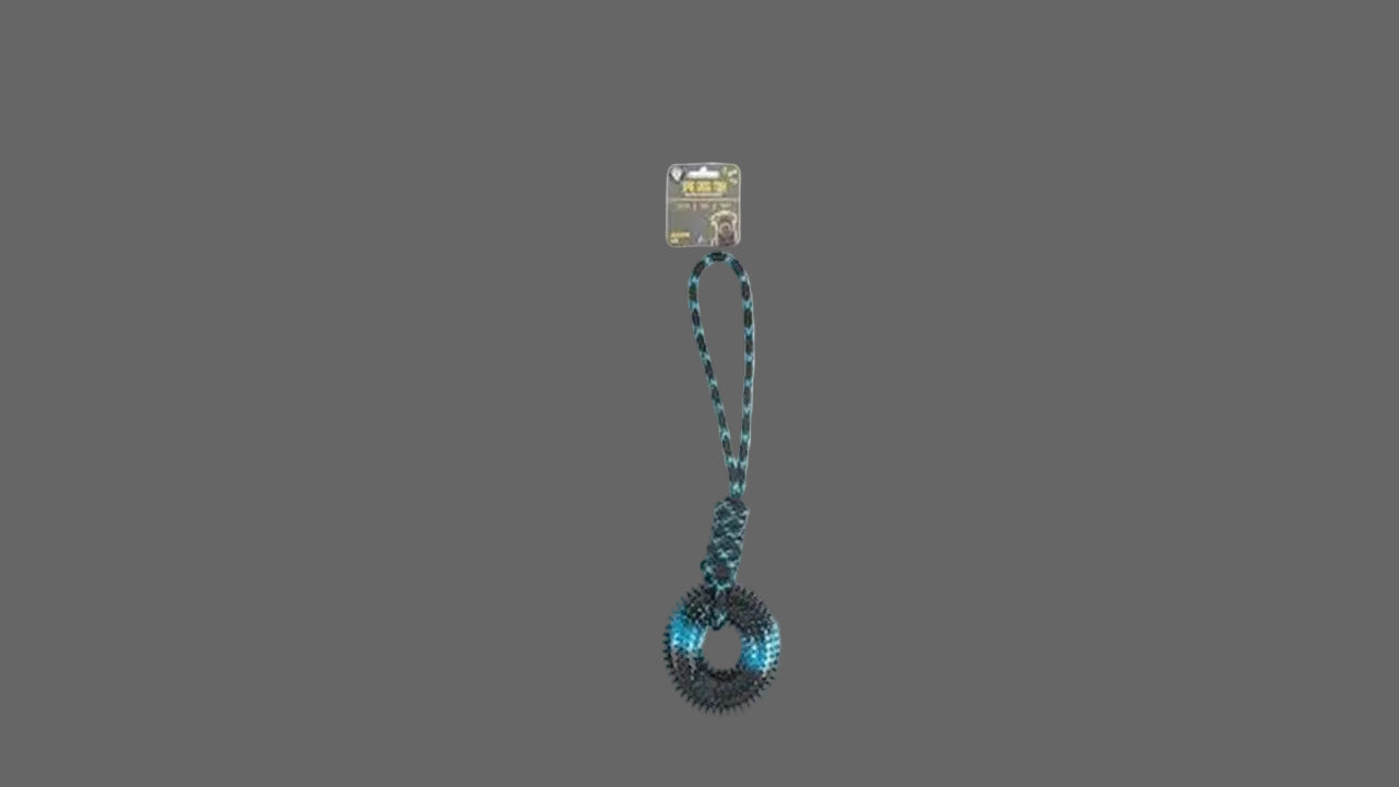BLUE TPR SPIKE RING WITH ROPE