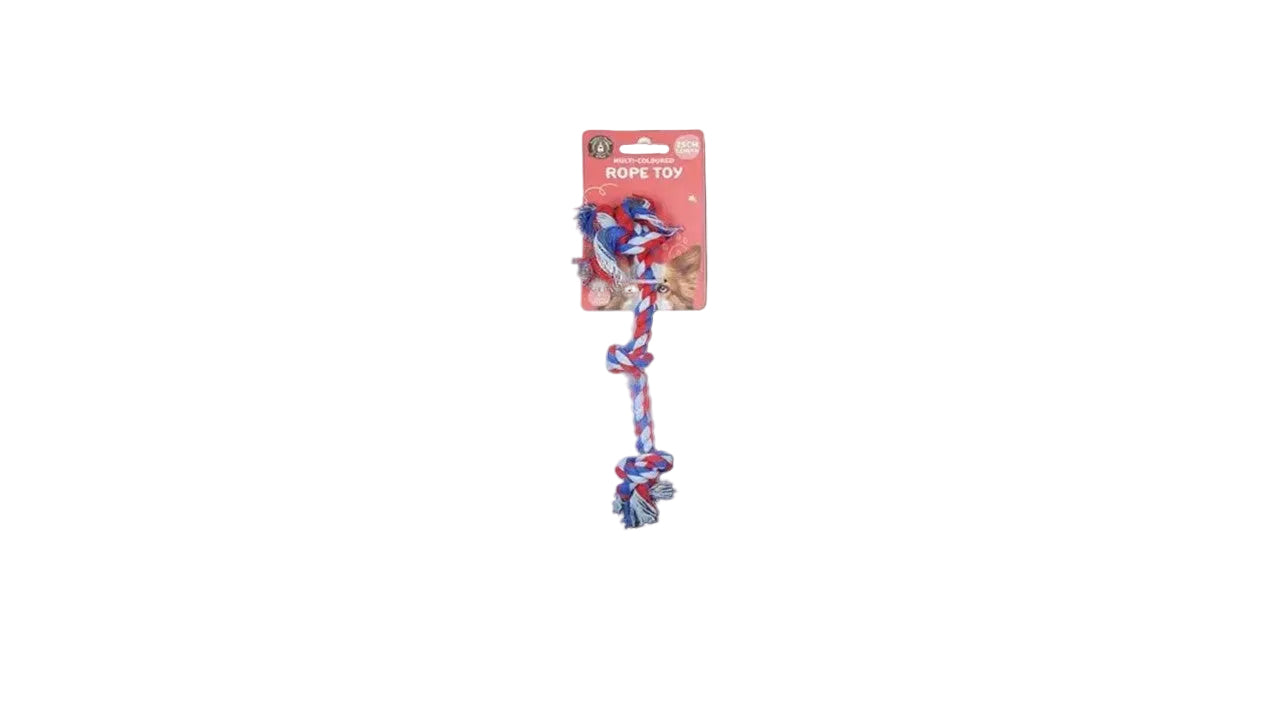 Colourful Knotted Cotton Rope toy - 25cm