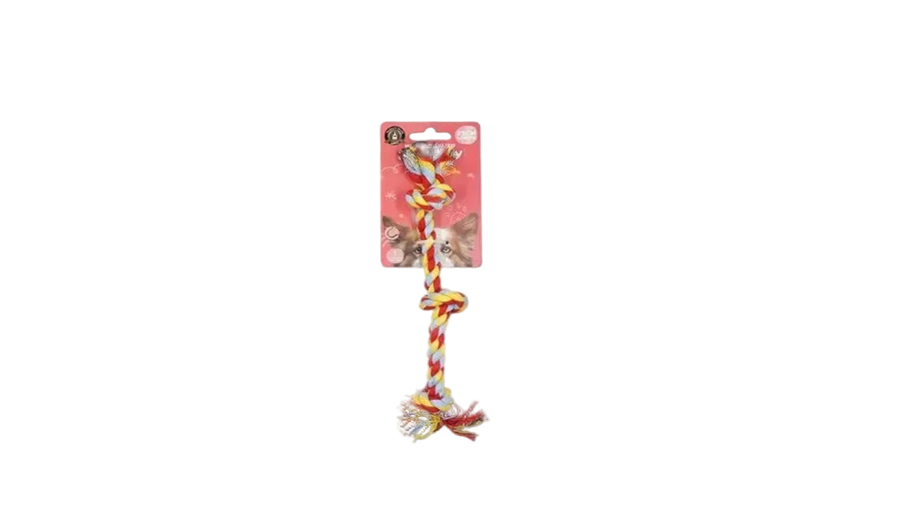Colourful Knotted Cotton Rope toy - 25cm
